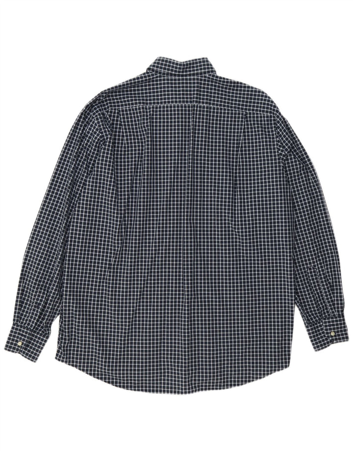 Lacoste Chemise Homme Taille 44 XL Bleu Marine Vichy Coton