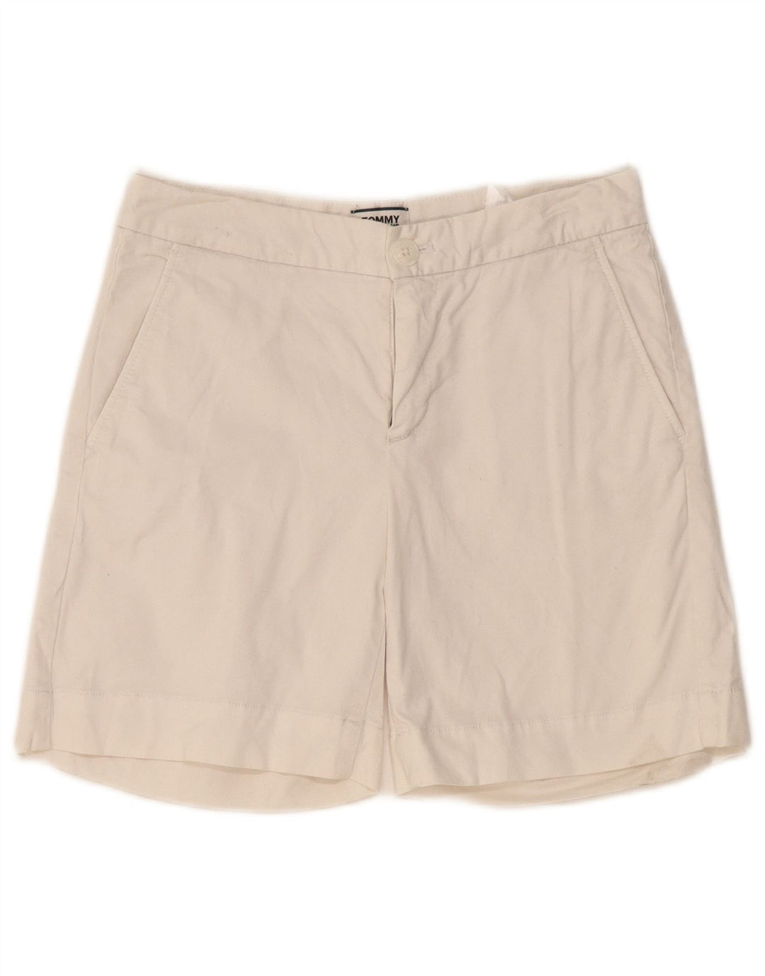 TOMMY HILFIGER Short Chino Femme W26 Petit Coton Blanc Cassé