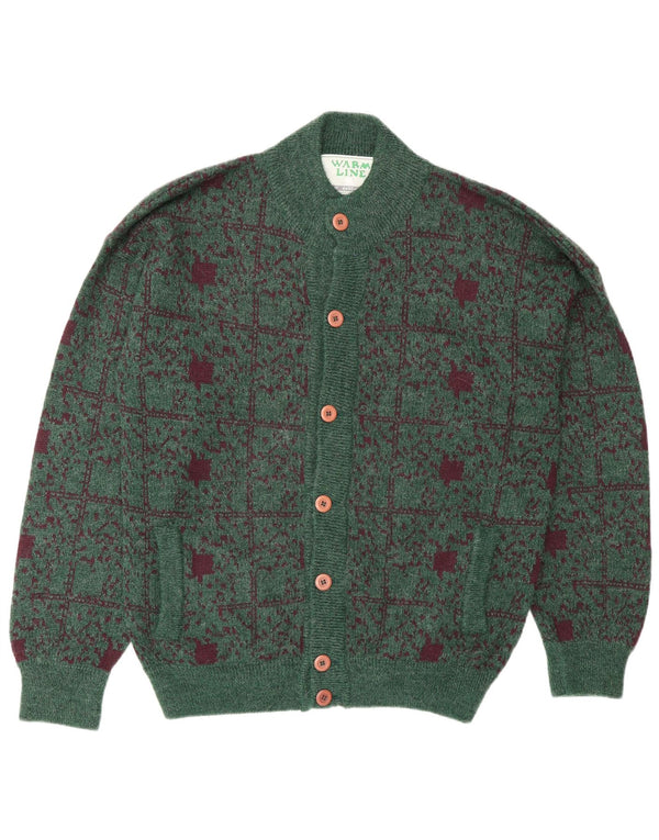 Settebello Cardigan pour homme en laine à carreaux verts