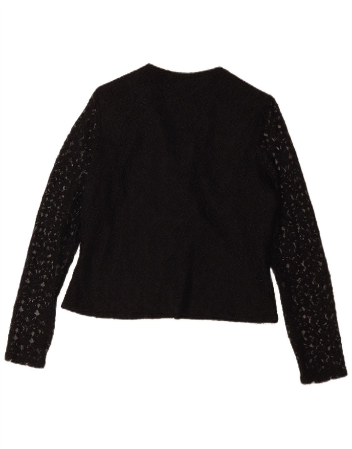 H&M Femme Chemisier IT 42 Nylon Floral Noir Moyen