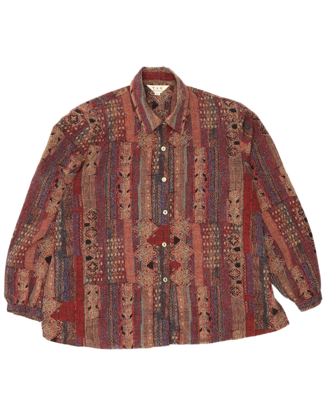 Tak Chemise Femme UK 20 2XL Marron Patchwork