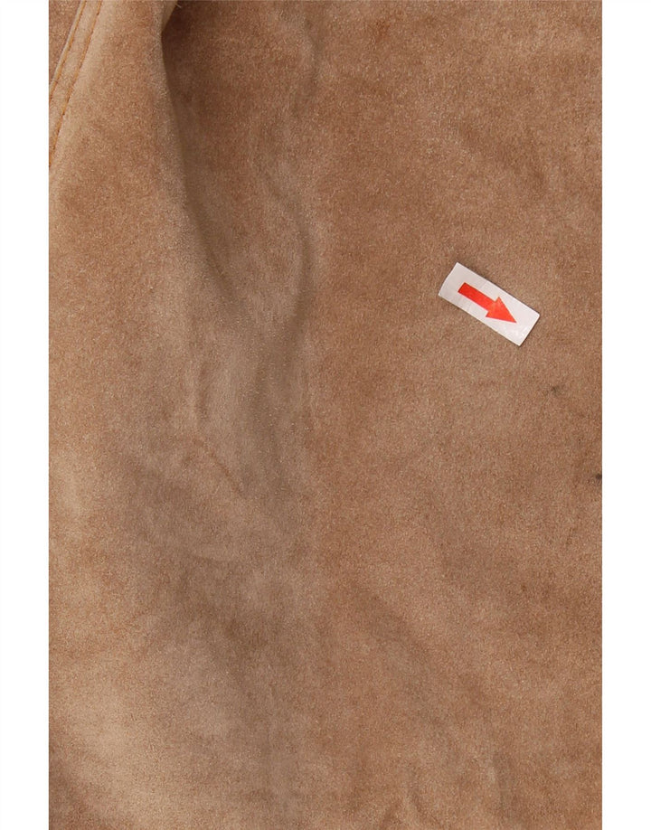 vintage Femme 3 Boutons Blazer En Daim Veste UK 12 Brun Moyen