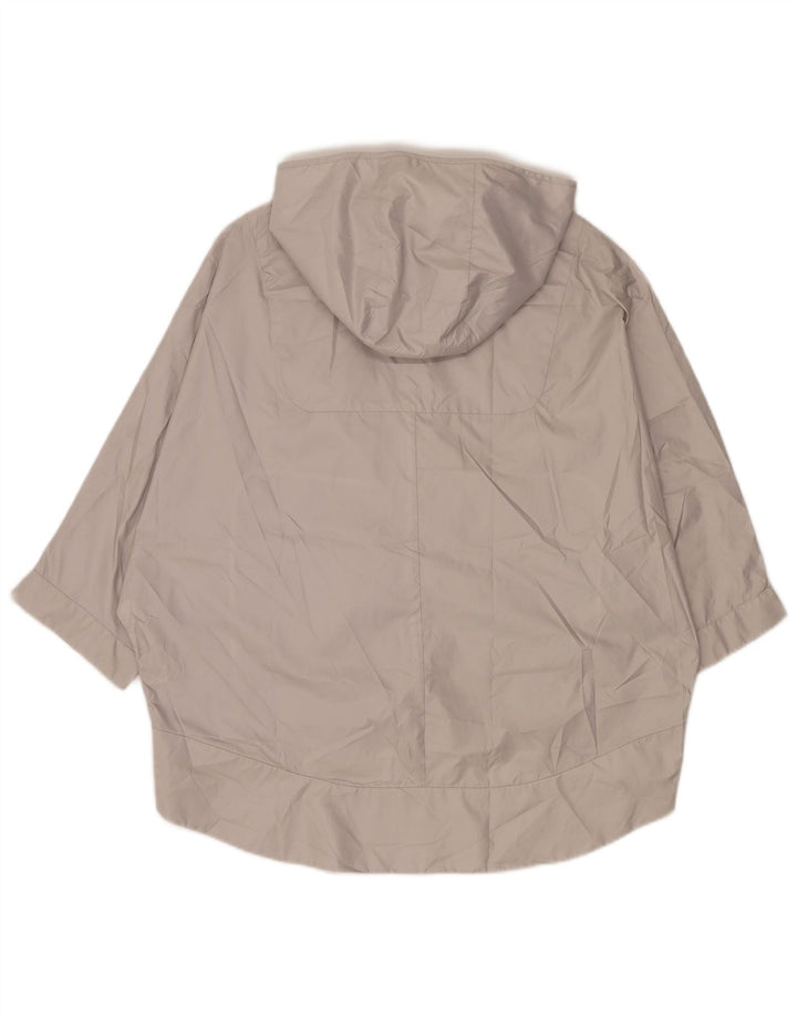 Zara Veste de pluie surdimensionnée à capuche et manches 3/4 pour femme UK 14 Gris moyen