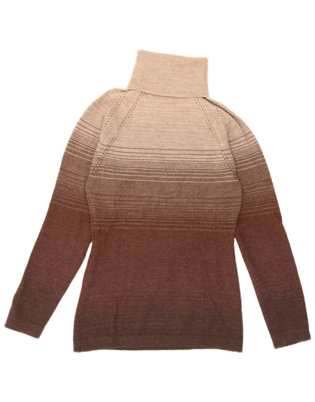 Sportmax Pull col roulé pour femme UK 12 Marron moyen rayé