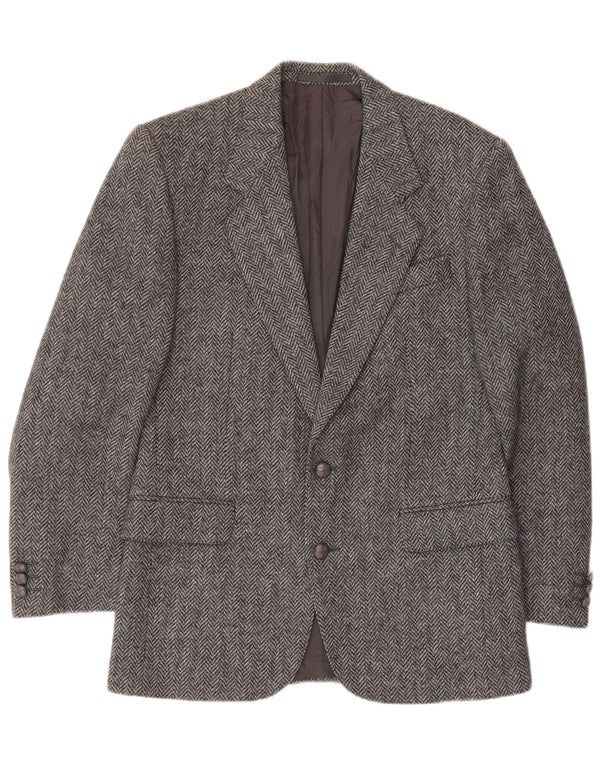 Wellington Veste Blazer Donegal Tweed pour Homme UK 38 Gris Moyen à Chevrons