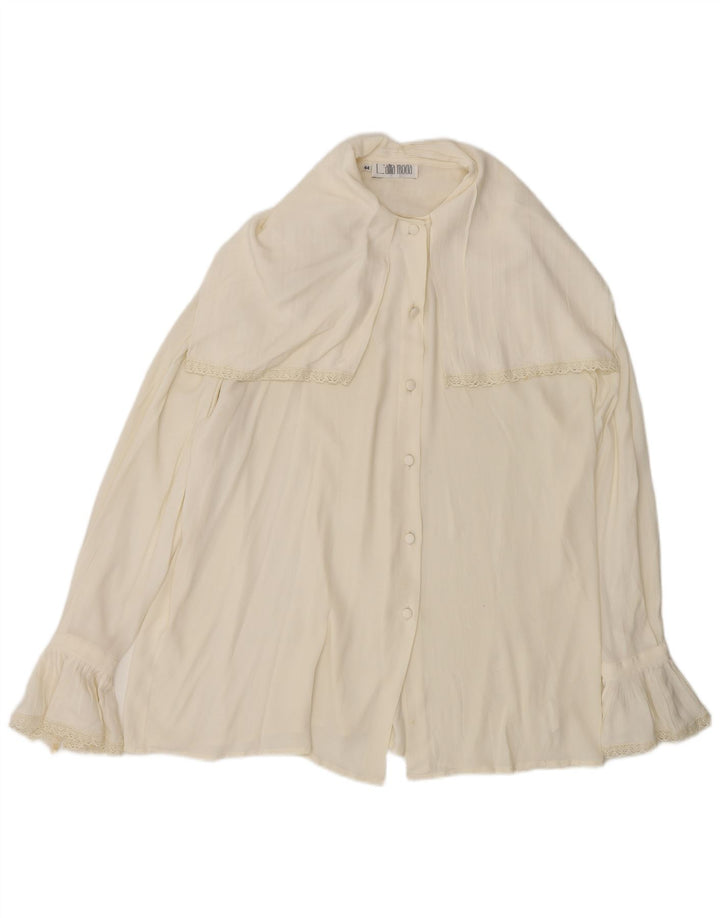 L'altra Moda Femme Chemisier Oversize IT 44 Acétate Blanc Cassé Moyen