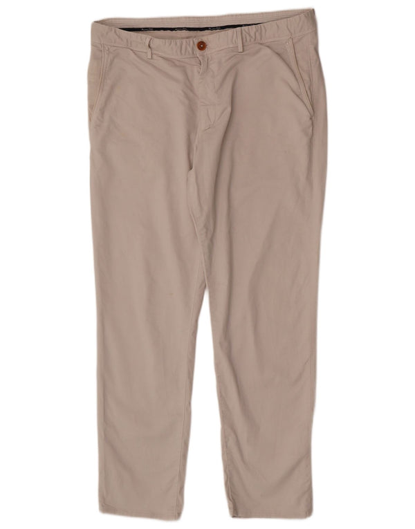 Massimo Dutti Pantalon Chino Coupe Slim Homme EU 44 Large W34 L28 Coton Beige
