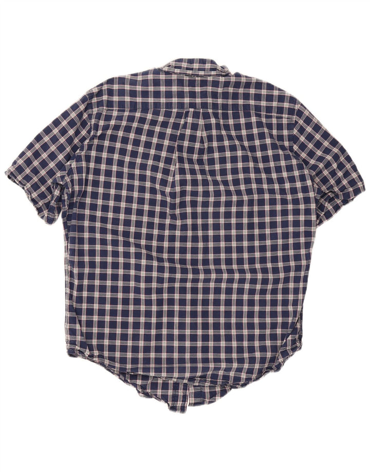 Nautica Chemise à manches courtes pour homme en coton à carreaux bleu marine moyen