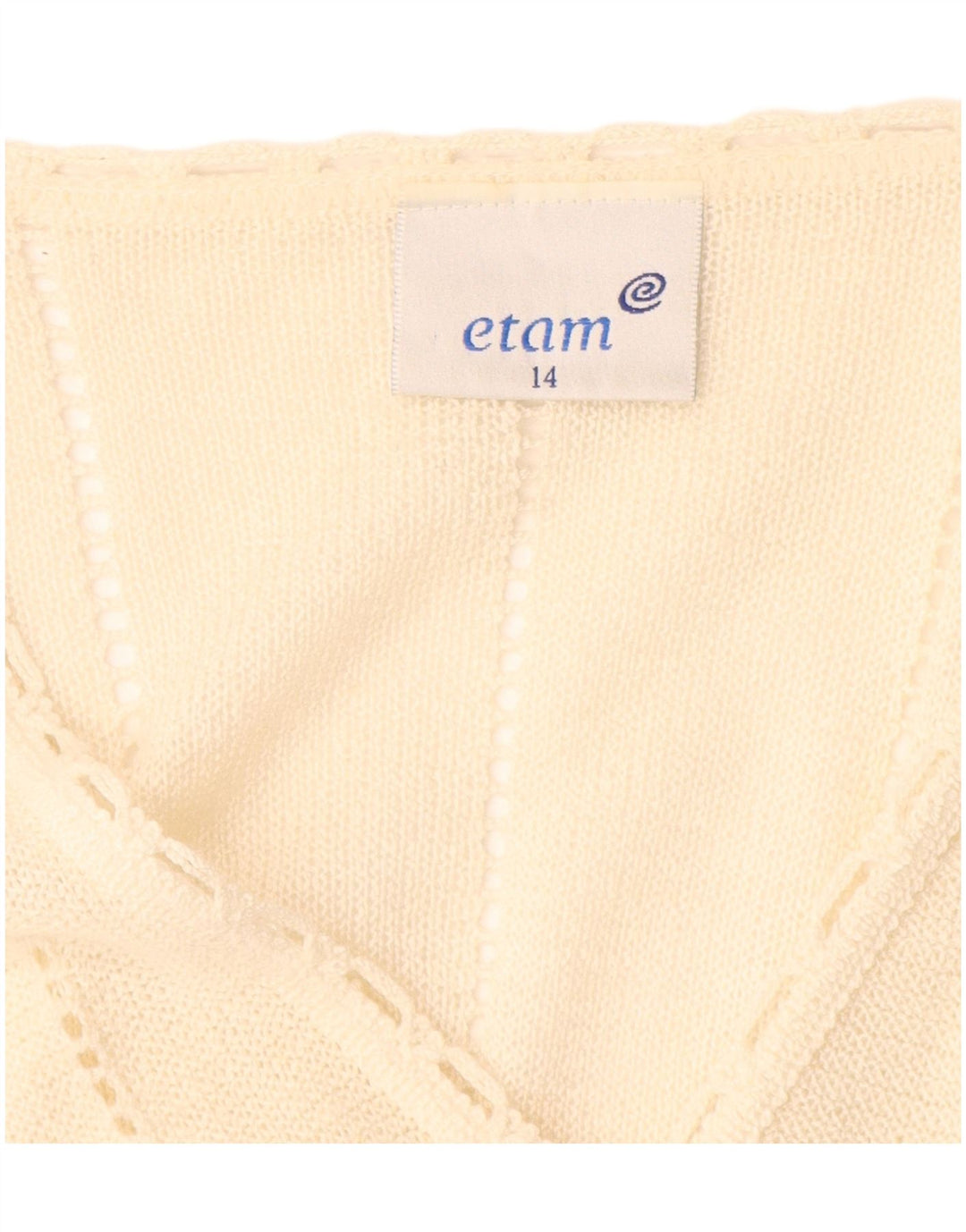 ETAM Pull Cardigan Long Femme UK 14 Acrylique Beige Moyen