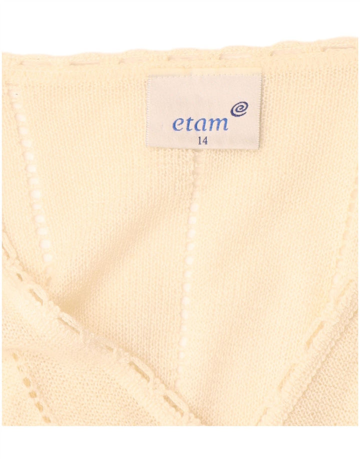 ETAM Pull Cardigan Long Femme UK 14 Acrylique Beige Moyen