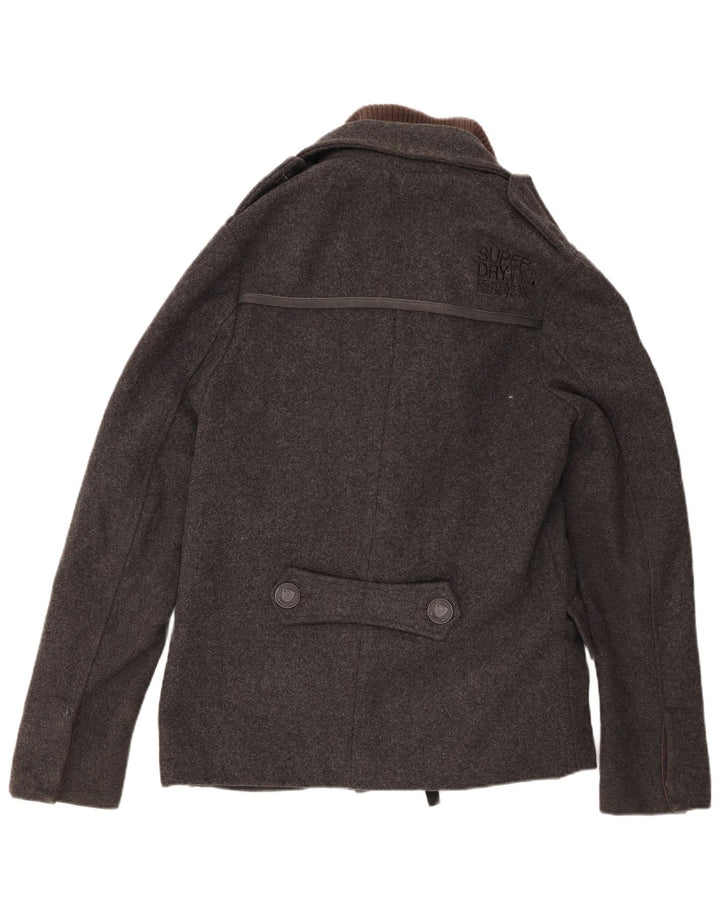Superdry Caban Homme UK 38 Laine Gris Moyen