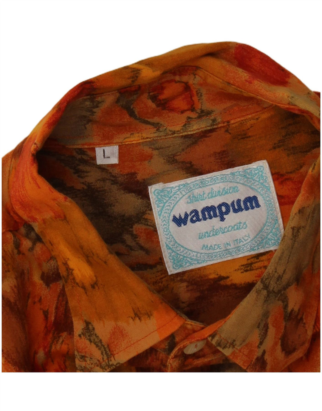 Wampum Chemise à manches courtes pour homme Grand motif floral orange