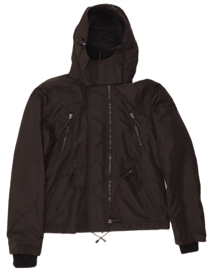 Superdry Veste coupe-vent à capuche pour femme UK 12 Medium Noir