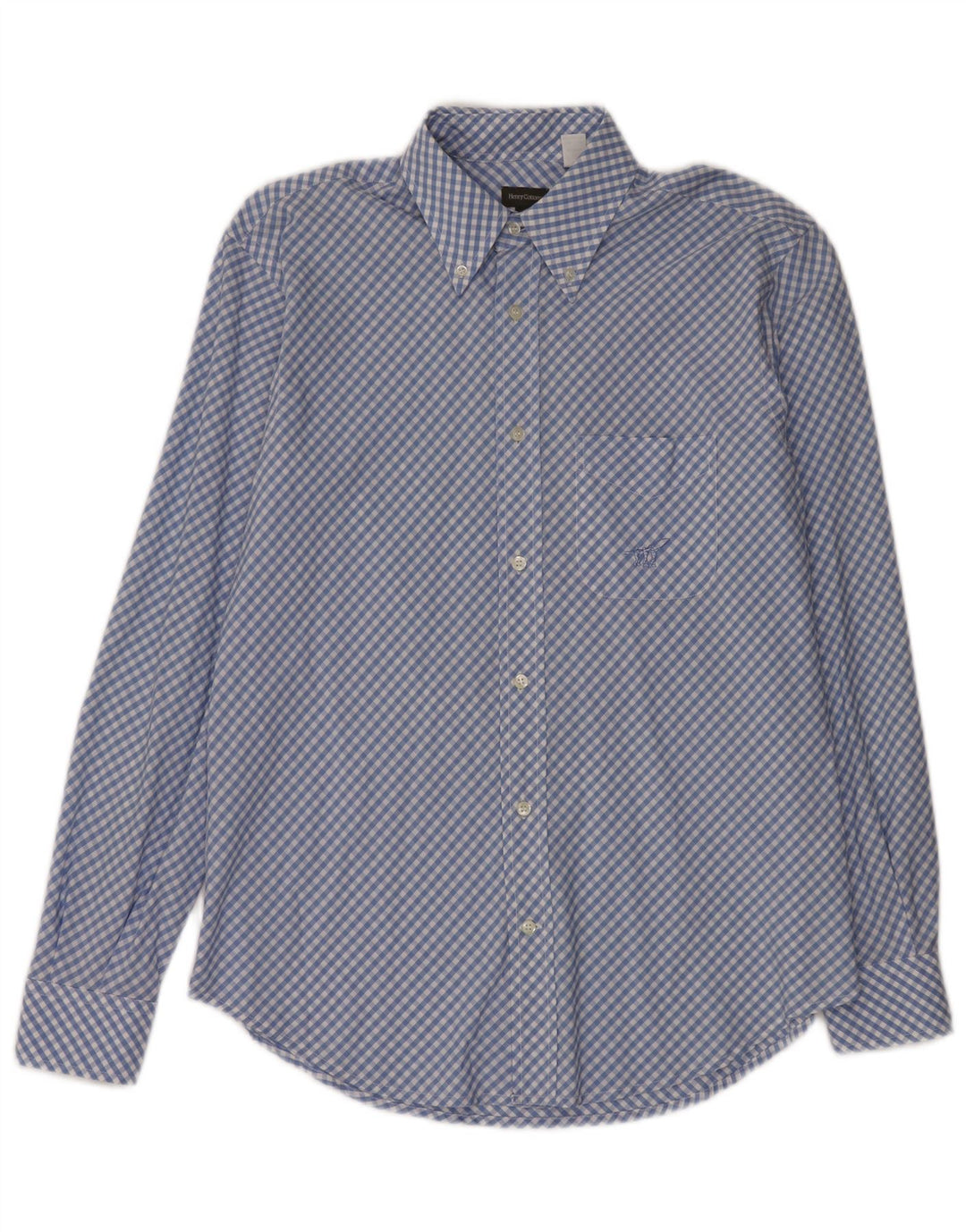 HENRY COTTONS Chemise Homme Taille 40 Coton Vichy Bleu Moyen