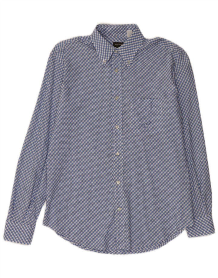 HENRY COTTONS Chemise Homme Taille 40 Coton Vichy Bleu Moyen