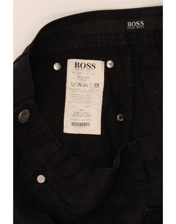 Hugo Boss Jean droit W34 L34 pour homme en coton noir