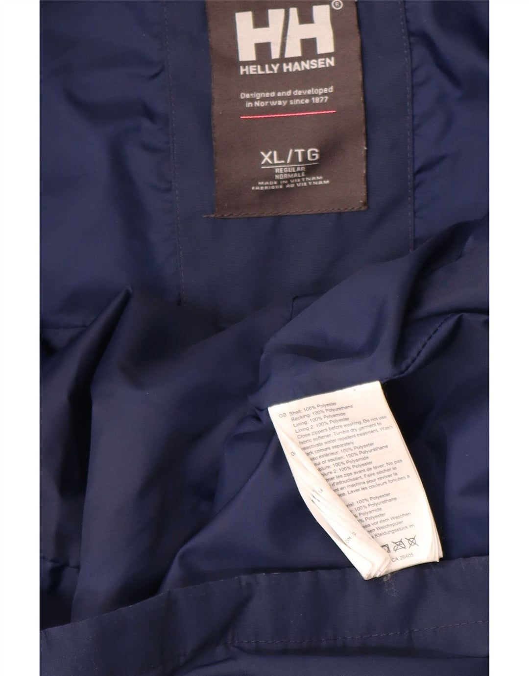 HELLY HANSEN Manteau imperméable à capuche pour femme UK 18 XL Bleu marine Polyester