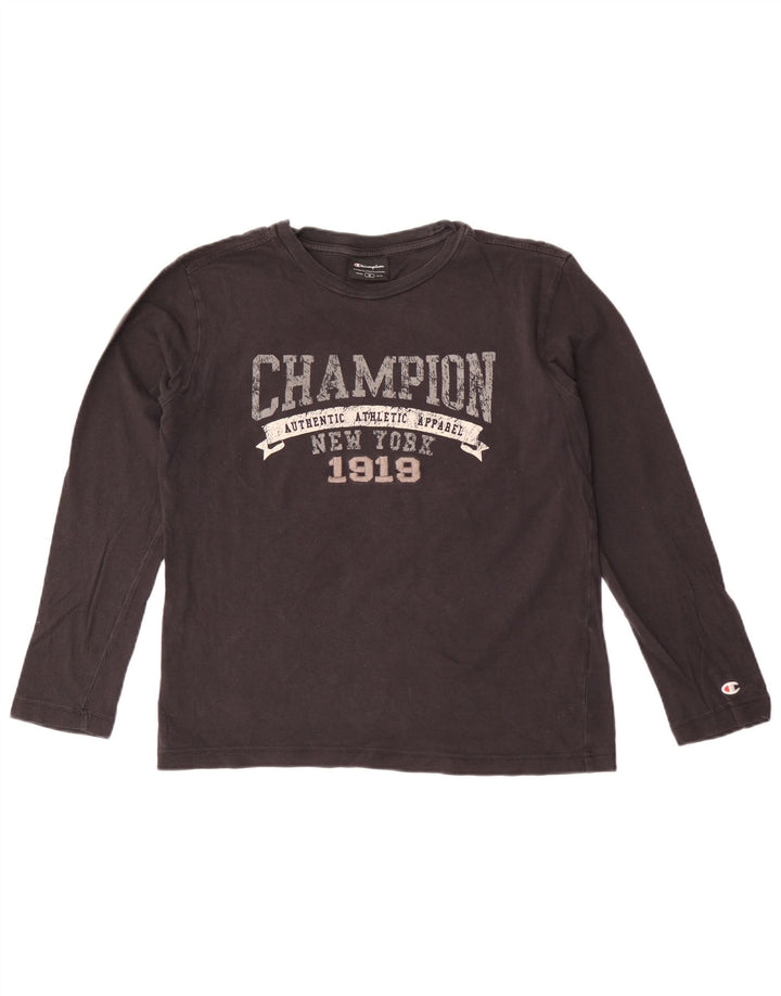 Champion Haut graphique surdimensionné à manches longues pour femme UK 10 Small Noir