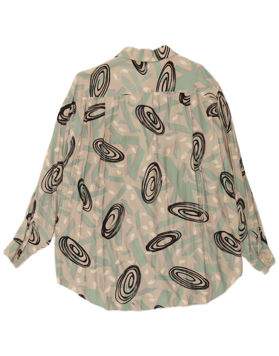Chemise vintage à motif abstrait pour homme en coton multicolore moyen