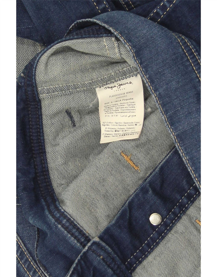 PEPE Jeans Veste en jean courte pour femme UK 10 Petit Bleu Coton