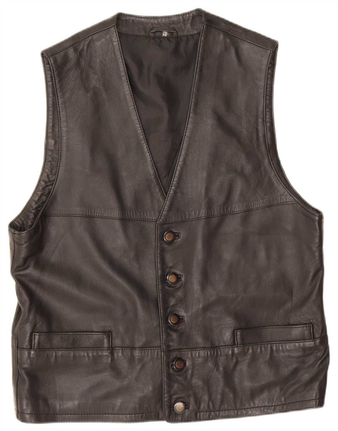 Gurtex Gilet en cuir pour homme IT 48 Cuir noir moyen