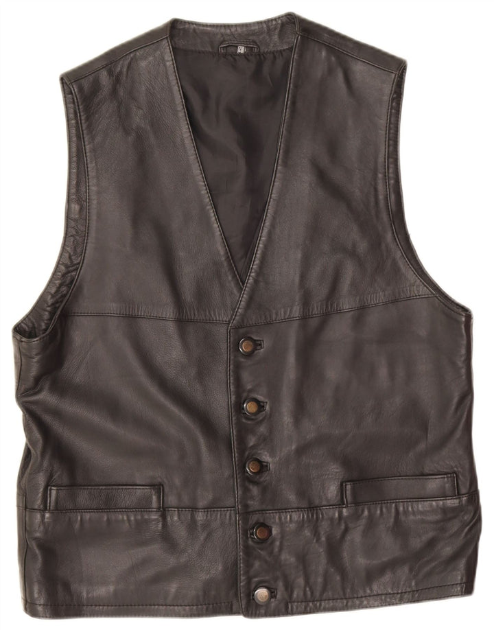 Gurtex Gilet en cuir pour homme IT 48 Cuir noir moyen