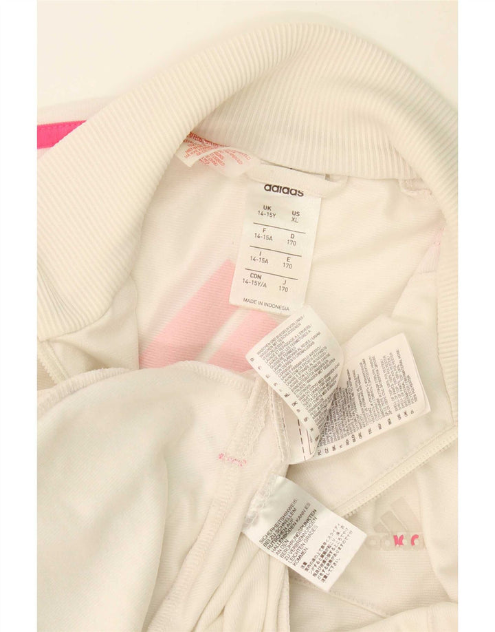 Veste de survêtement Adidas Graphic Fille 14-15 ans Blanc Polyester