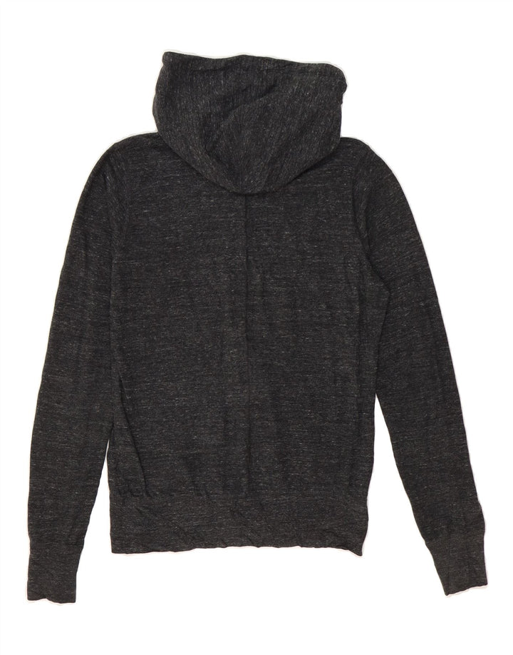 NIKE Womens Zip Hoodie Sweater UK 14 Medium Black Flecked Polyester Vintage Nike and Second-Hand Nike from Messina Hembry 