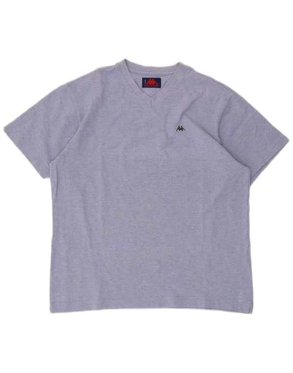 Kappa T-shirt à manches courtes pour homme en coton bleu moyen