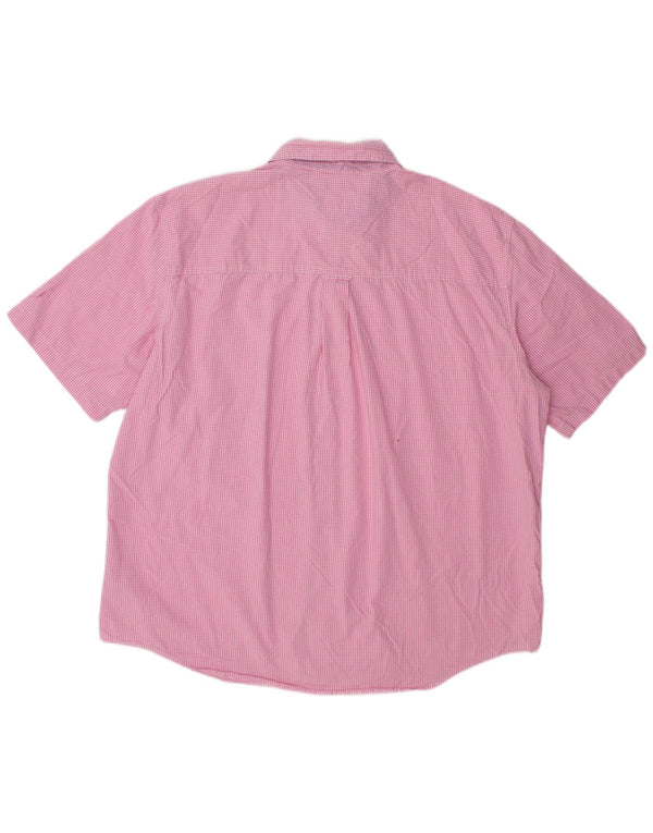 Chaps Chemise à manches courtes pour homme 2XL en coton vichy rose