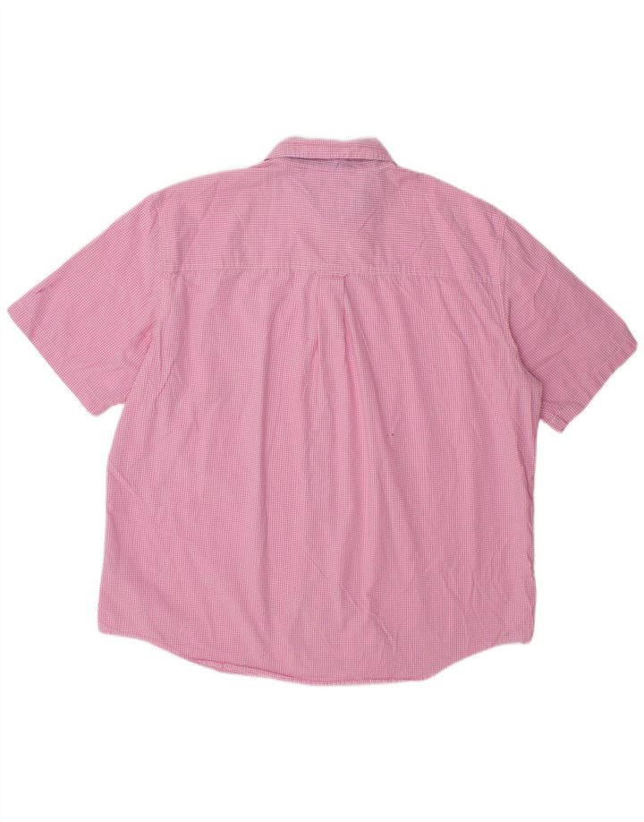 Chaps Chemise à manches courtes pour homme 2XL en coton vichy rose