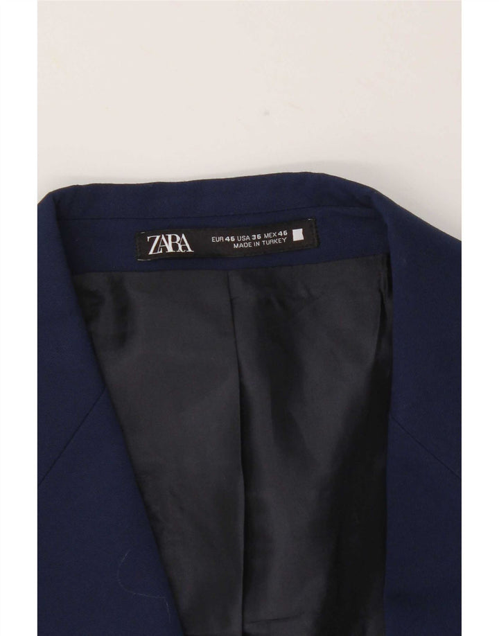 Zara Veste Blazer 2 Boutons Homme EU 46 Petit Bleu Marine