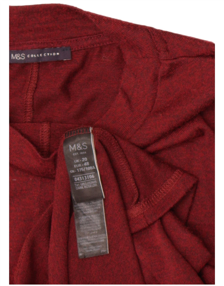 Marks & Spencer Haut Femme Manches 3/4 UK 20 2XL Bordeaux Polyester