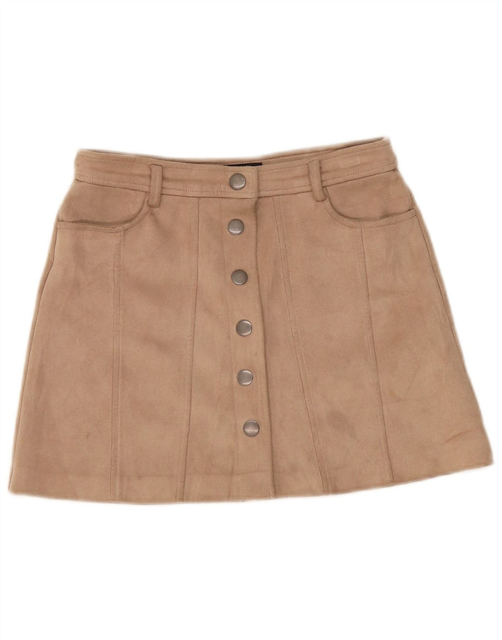 Zara Femme Mini Jupe Petit W27 Marron Polyester