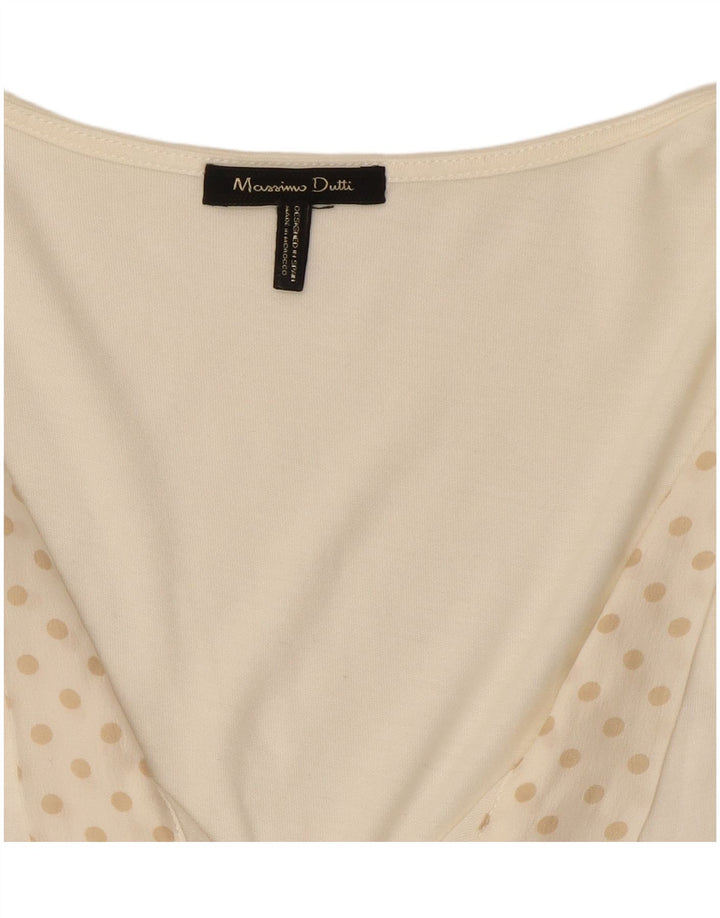 Massimo Dutti Chemisier sans manches pour femme UK 42, pois blancs moyens