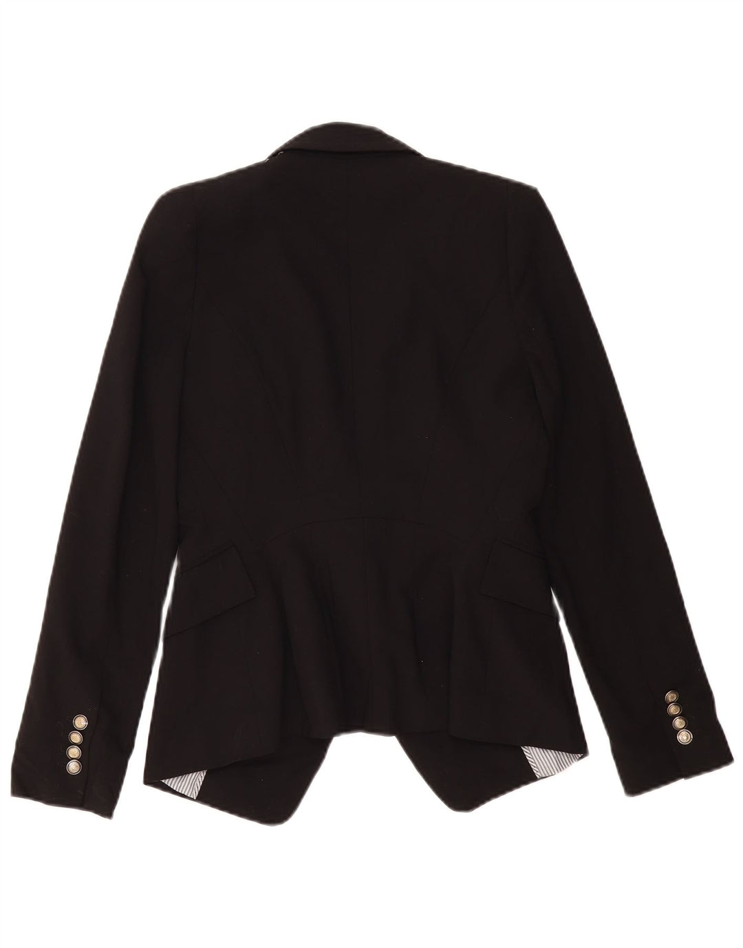 ZARA Femme 1 Bouton Blazer Veste UK 10 Petit Noir Polyester