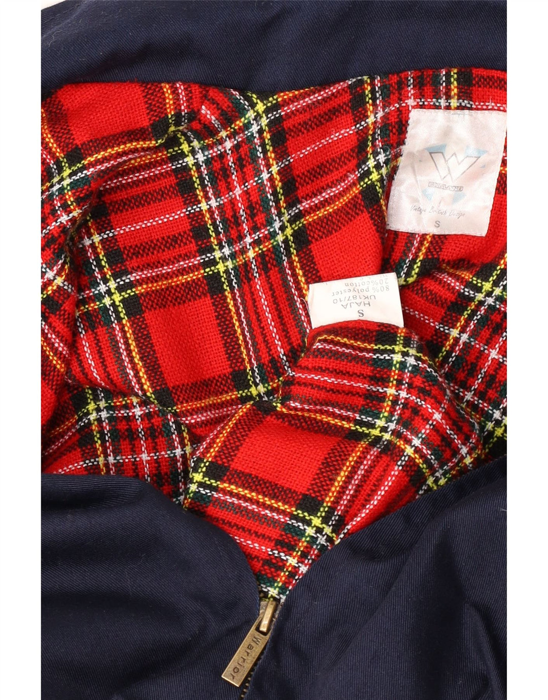 vintage Mens Bomber Jacket UK 36 Petit Bleu Marine Polyester