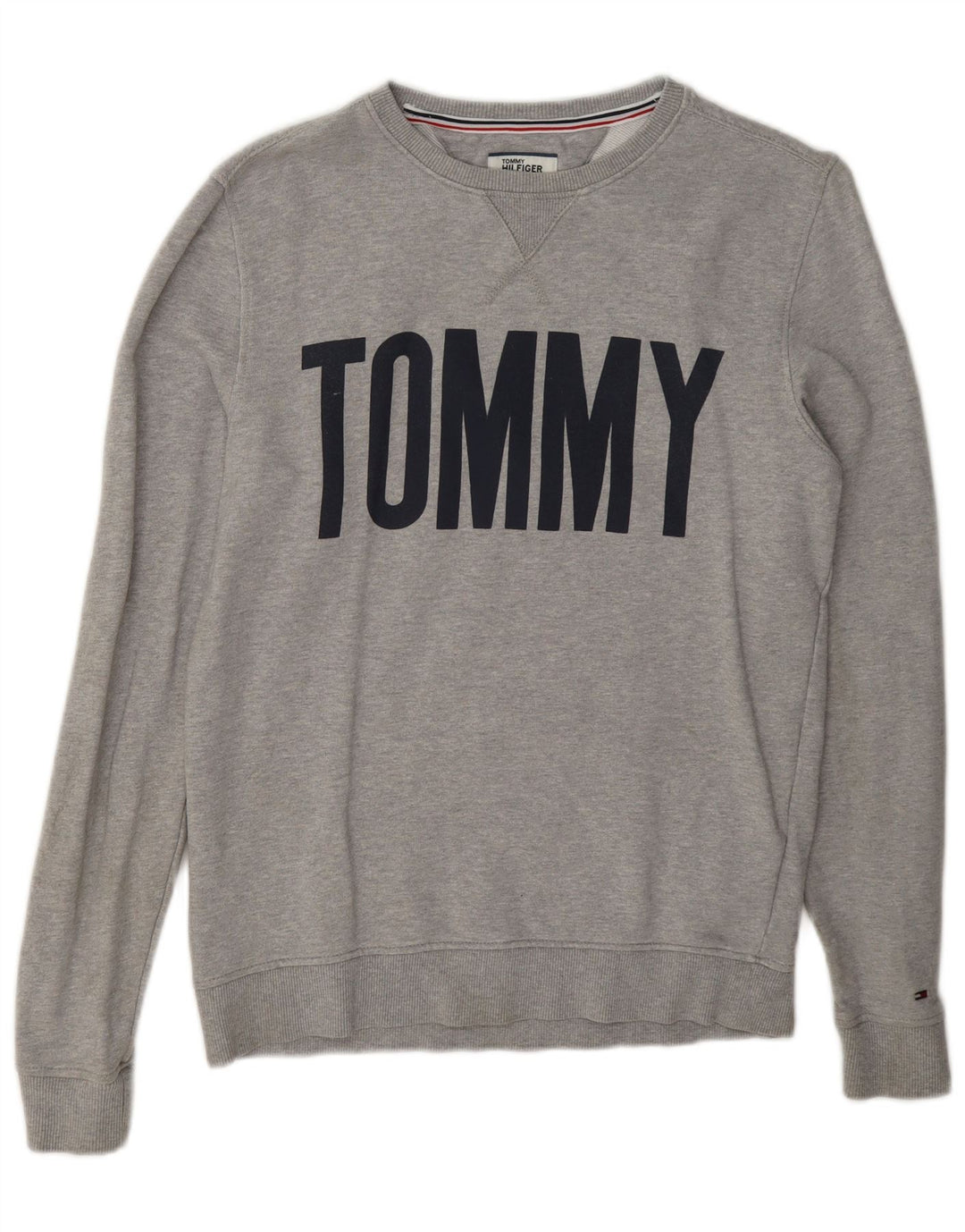 Tommy Hilfiger Sweat-shirt graphique pour homme Petit coton moucheté gris