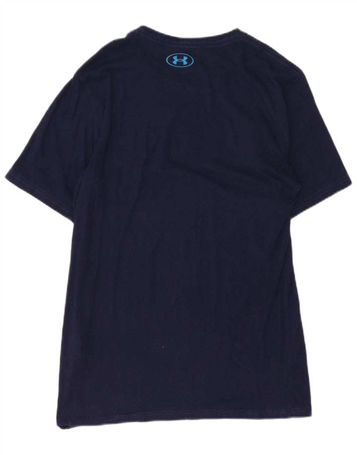 UNDER ARMOUR T-Shirt Graphique Homme Petit Bleu Marine Coton