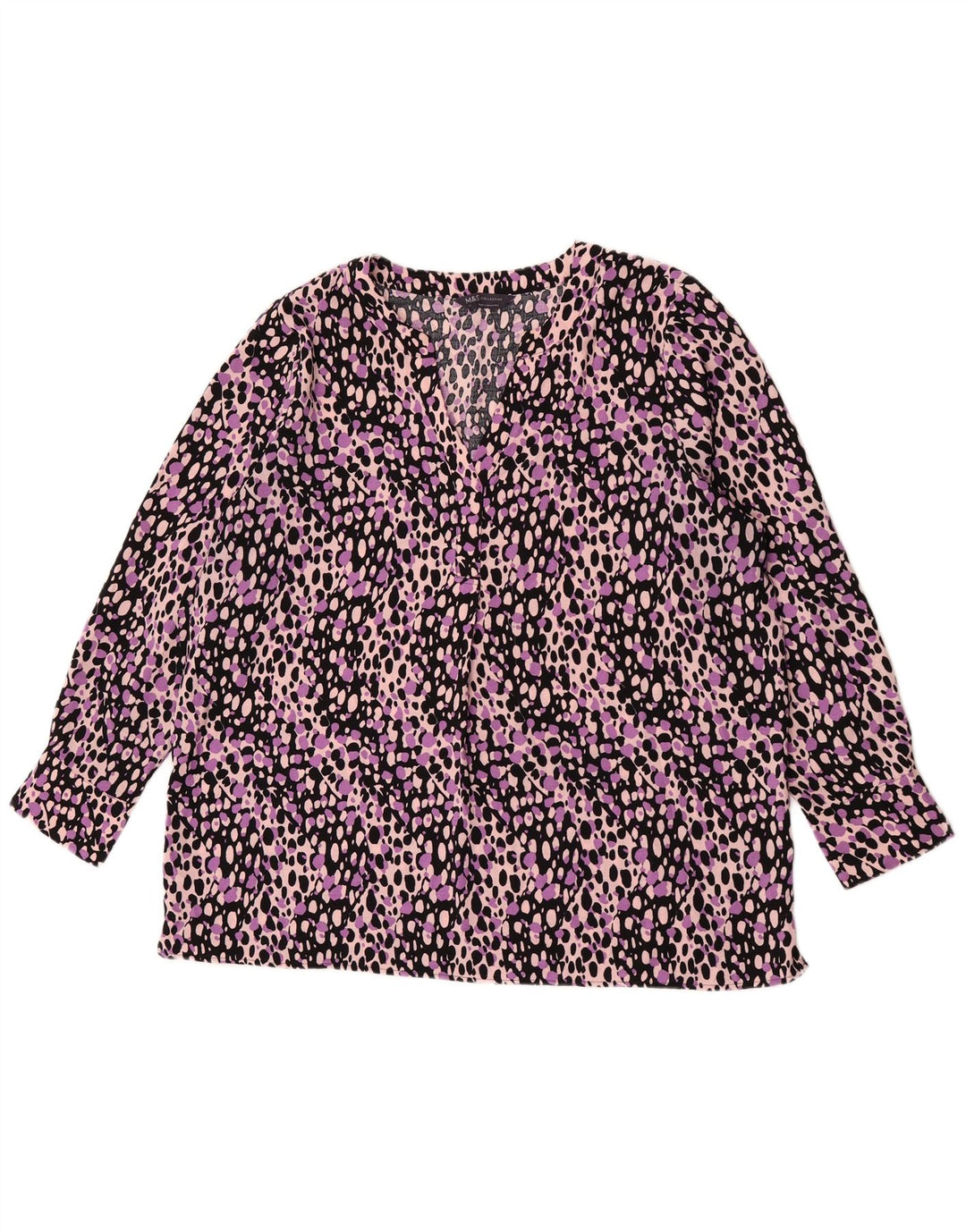 MARKS & SPENCER Haut Chemisier Femme UK 18 XL Imprimé Animal Multicolore
