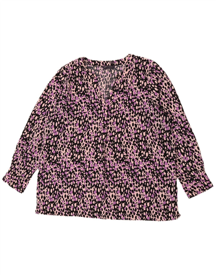 MARKS & SPENCER Haut Chemisier Femme UK 18 XL Imprimé Animal Multicolore