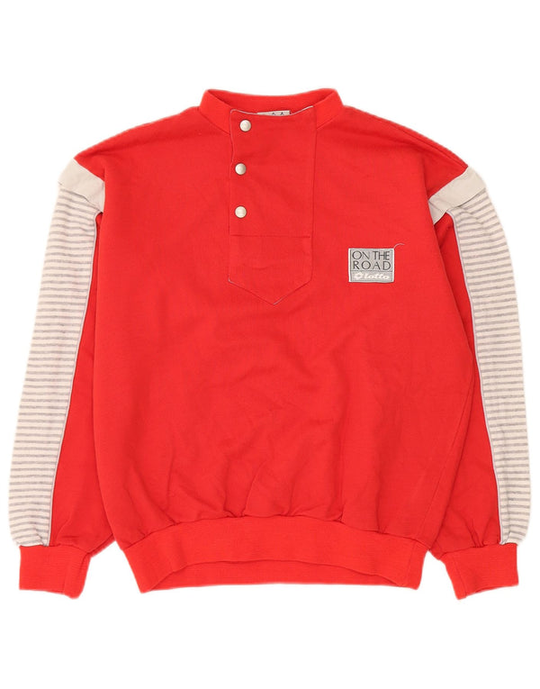 Lotto Pull à col boutonné pour homme Petit rouge en coton color block
