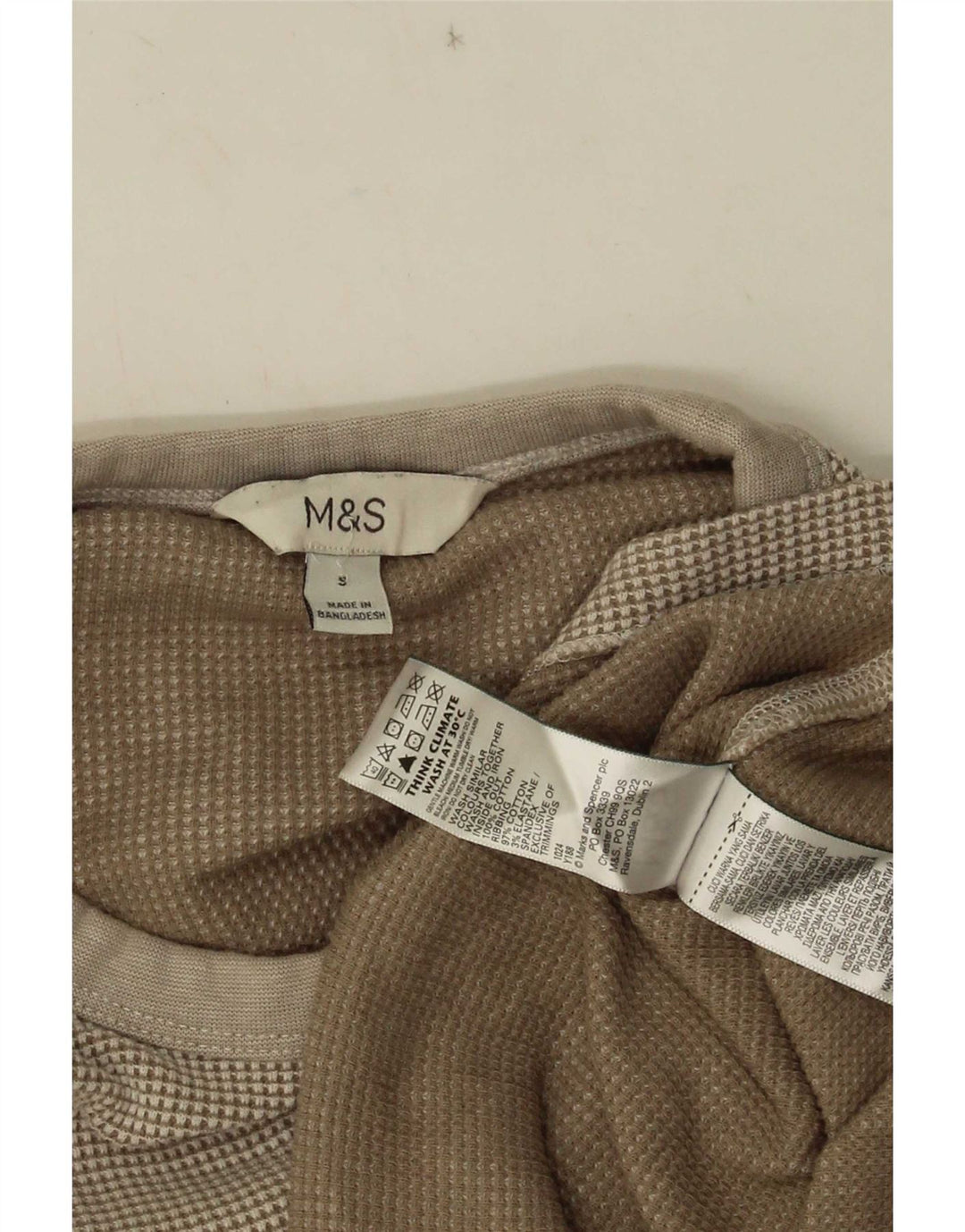 Marks & Spencer Haut à manches longues pour homme en coton beige moyen