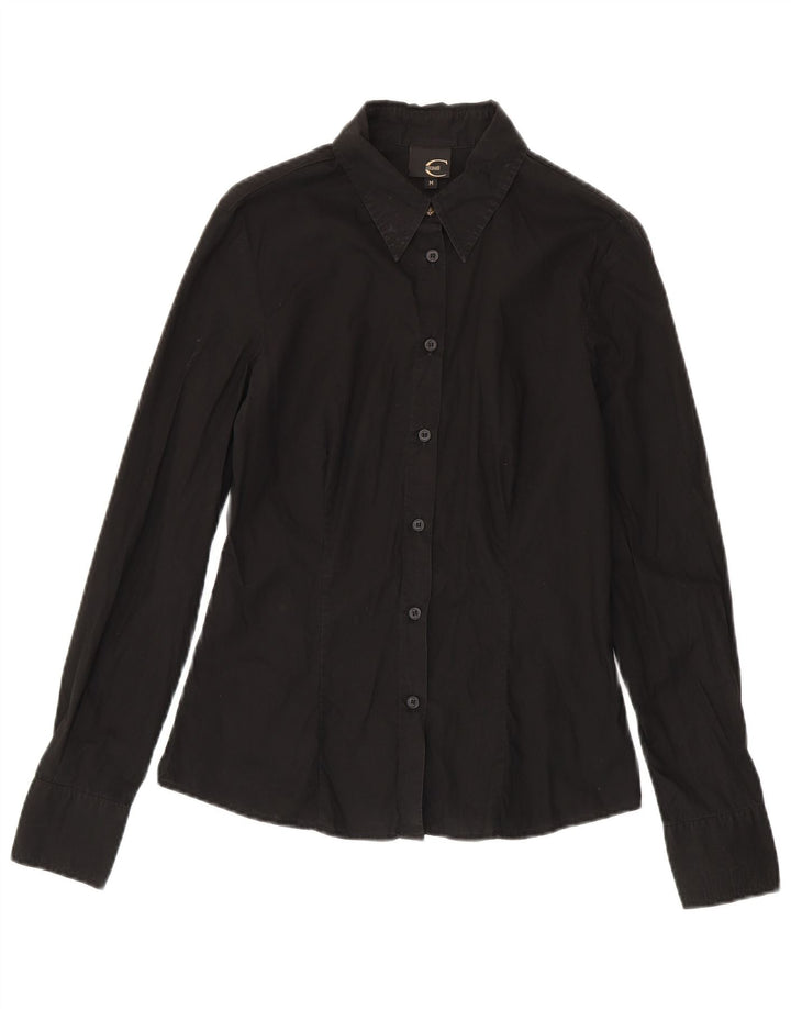 Just Cavalli Chemise Femme UK 12 Coton Noir Moyen