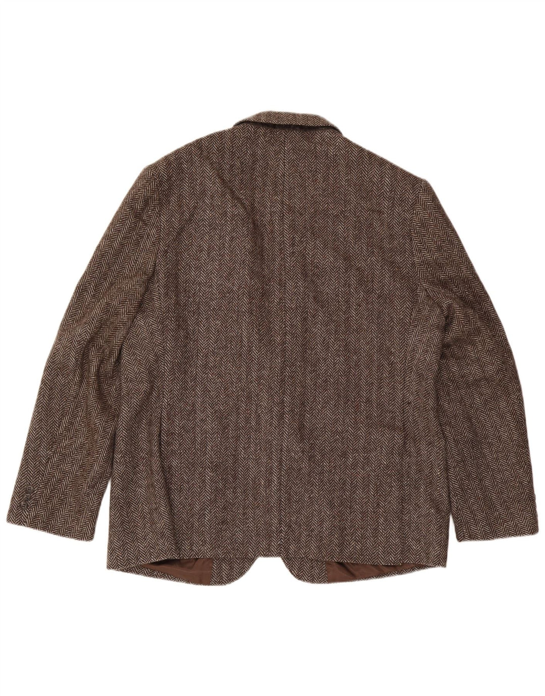 Four Seasons Veste Blazer 2 Boutons Homme UK 48 4XL Laine à Chevrons Marron