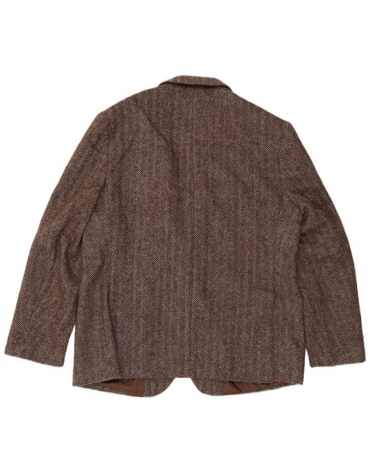 Four Seasons Veste Blazer 2 Boutons Homme UK 48 4XL Laine à Chevrons Marron