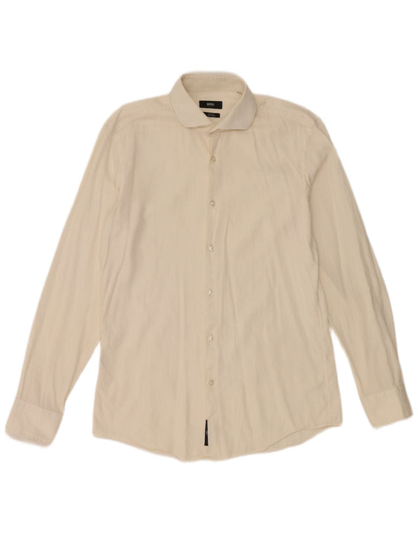 Hugo Boss Chemise Slim Fit pour hommes EU 40 Blanc moyen