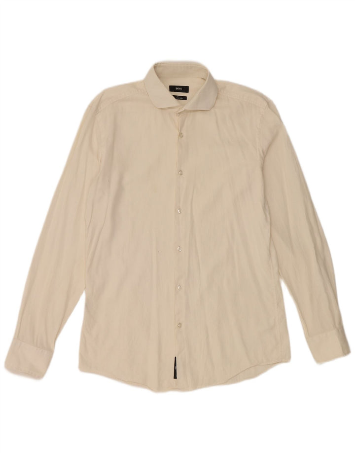 Hugo Boss Chemise Slim Fit pour hommes EU 40 Blanc moyen