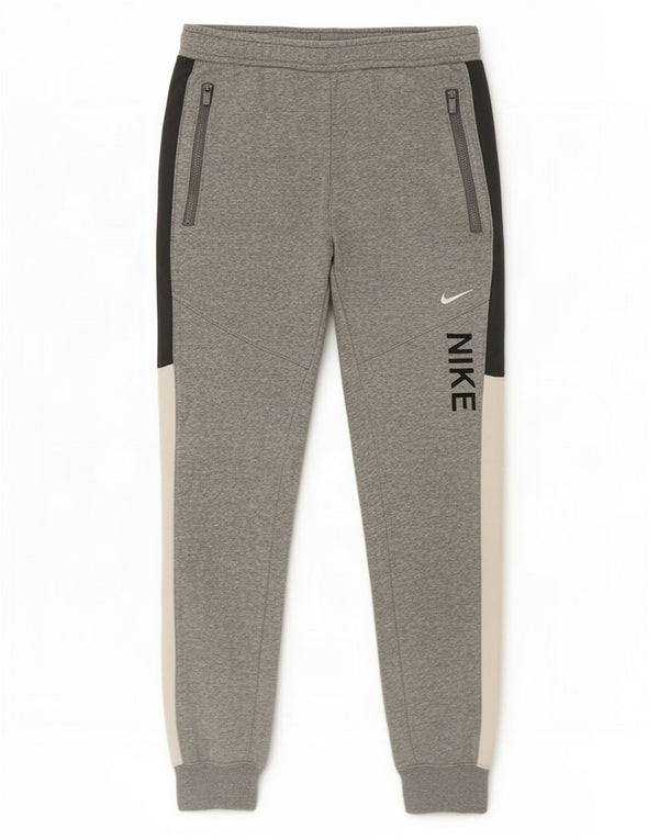 Nike Pantalon de survêtement graphique pour homme Taille S en coton color block Gris