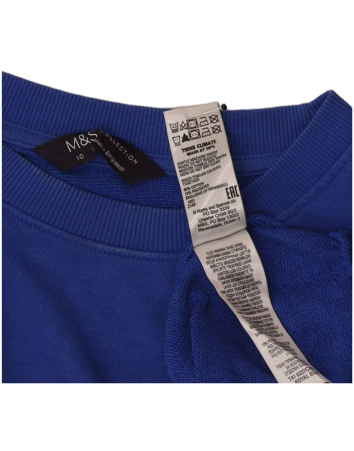 Marks & Spencer Sweat-shirt surdimensionné pour femme UK 10 Petit coton bleu